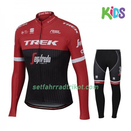 Radbekleidung Radtrikot Langarm + Lang Radhose 2017 Trek-Segafredo Kinder N001